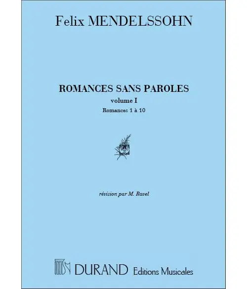 Durand MENDELSSOHN - ROMANCES SANS PAROLES VOL.1 - PIANO Sale