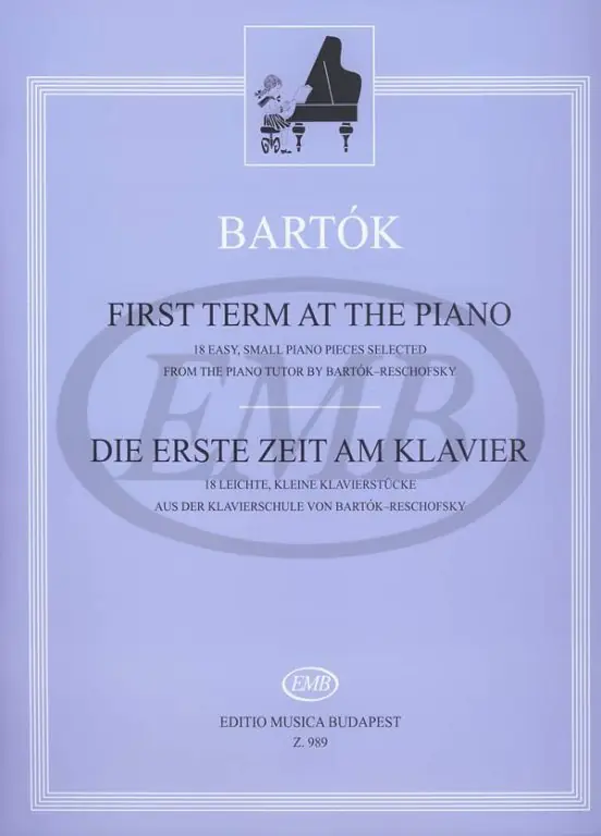 EMB (Editio Musica Budapest) BARTOK B. - FIRST TERM AT THE PIANO - PIANO Nur Für Kurze Zeit