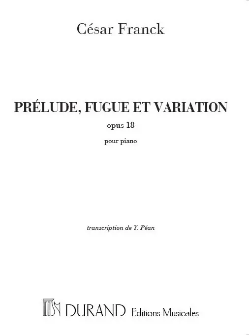 Ausverkauf Durand FRANCK C. - PRELUDE FUGUE ET VARIATION OPUS 18 - PIANO