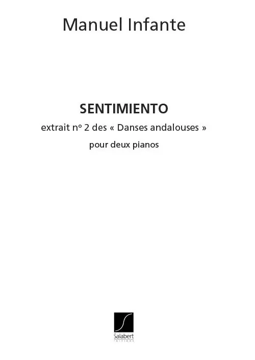 Must-Have Salabert INFANTE M. - DANSES ANDALOUSES - 2 PIANOS