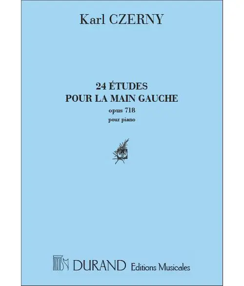 Echt Durand CZERNY K. - 24 ETUDES POUR LA MAIN GAUCHE OPUS 718 - PIANO