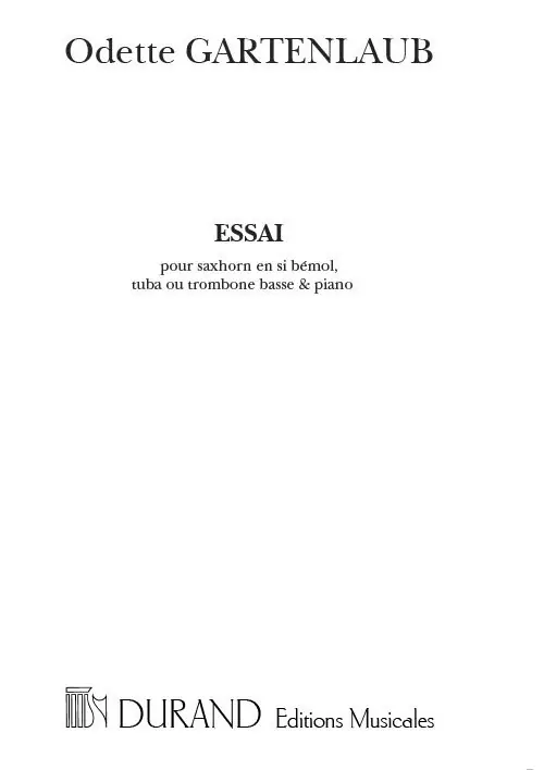 Neuheit Durand GARTENLAUB - ESSAI - SAXHORN ET PIANO