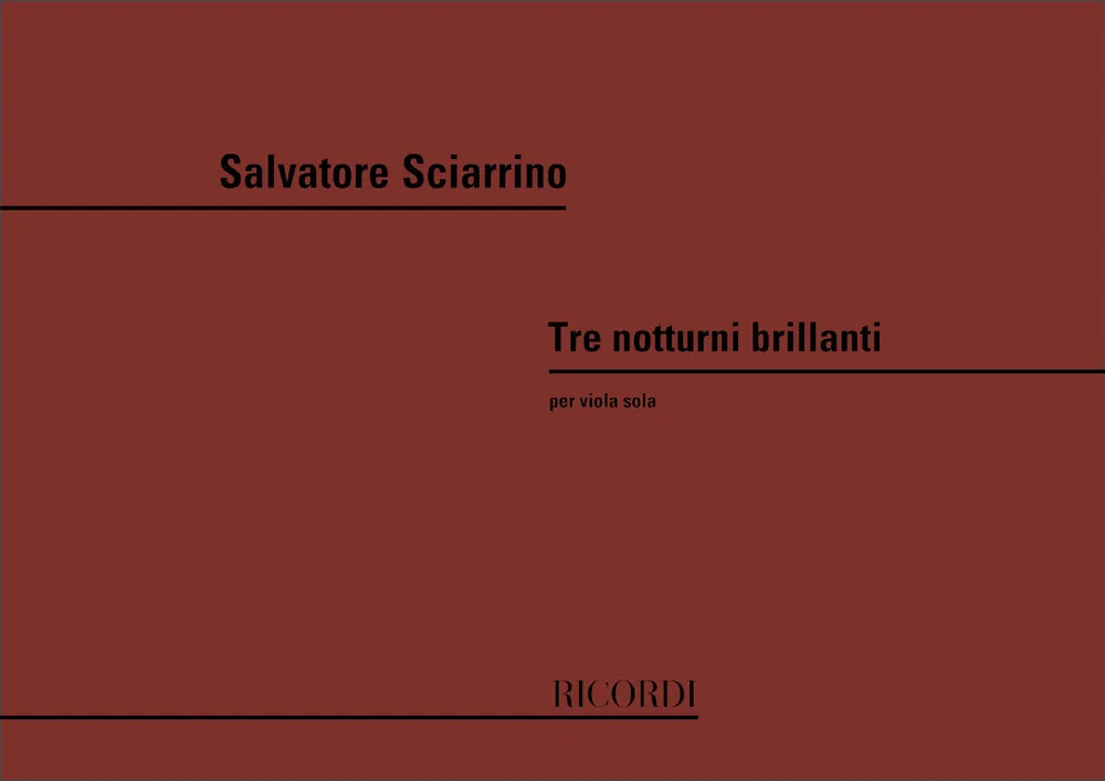Bestseller Ricordi SCIARRINO S. - 3 NOTTURNI BRILLANTI - ALTO