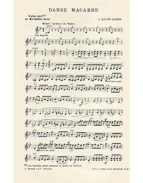 Jetzt Bestellen Durand SAINT SAENS C. - DANSE MACABRE - VIOLON SOLO