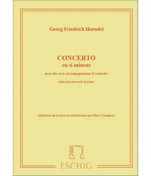 Edition Max Eschig HAENDEL G.F. - CONCERTO EN SI MINEUR - ALTO ET PIANO Rabatt