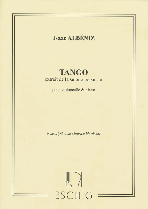 Edition Max Eschig ALBENIZ I. - TANGO EXTRAIT DE LA SUITE ESPANA - VIOLONCELLE ET PIANO Ausverkauf
