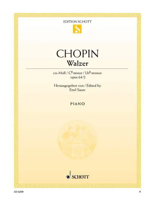 Echt Schott CHOPIN FREDERIC - WALTZ C SHARP MINOR OP. 64/2 - PIANO