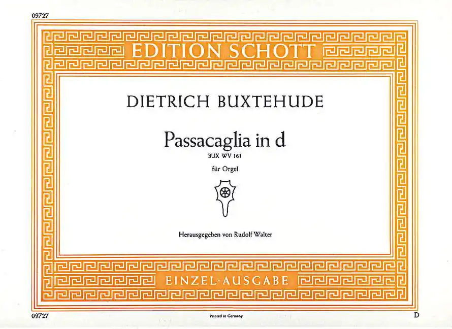 Schott BUXTEHUDE DIETRICH - PASSACAGLIA IN D BUX WV 161 - ORGAN Preiswert