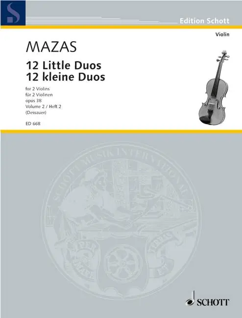 Schott MAZAS JACQUES FEREOL - 12 LITTLE DUOS OP. 38 BAND 2 - 2 VIOLINS Gratis Versand