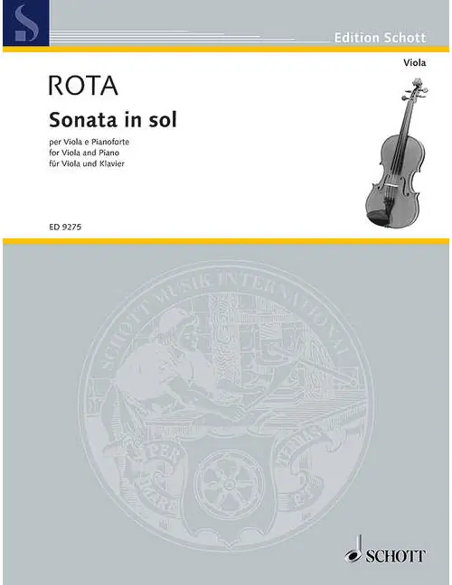 Gratis Versand Schott ROTA NINO - SONATA IN SOL - VIOLA AND PIANO
