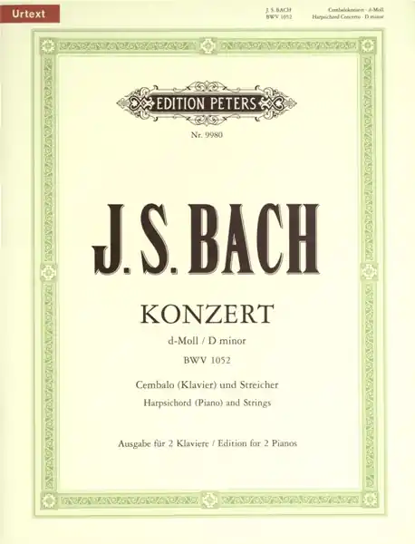 Direktkauf Edition Peters BACH JOHANN SEBASTIAN - CONCERTO NO.1 IN D MINOR BWV 1052 - PIANO 4 HANDS