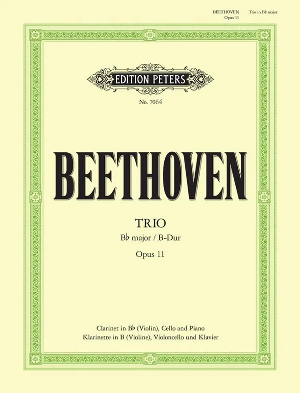 Direkt Vom Hersteller Edition Peters BEETHOVEN LUDWIG VAN - TRIO IN B FLAT OP.11 - CLARINET(S) AND OTHER INSTRUMENTS