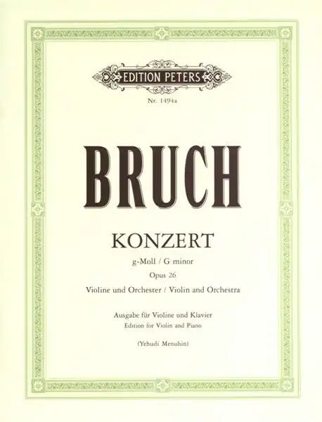 Neue Ware Edition Peters BRUCH MAX - CONCERTO NO.1 IN G MINOR OP.26 - VIOLIN AND PIANO