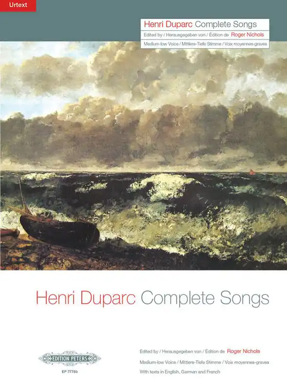 Nur Für Kurze Zeit Edition Peters DUPARC HENRI - COMPLETE SONGS FOR MEDIUM-LOW VOICE & PIANO - VOICE AND PIANO (PER 10 MINIMUM)