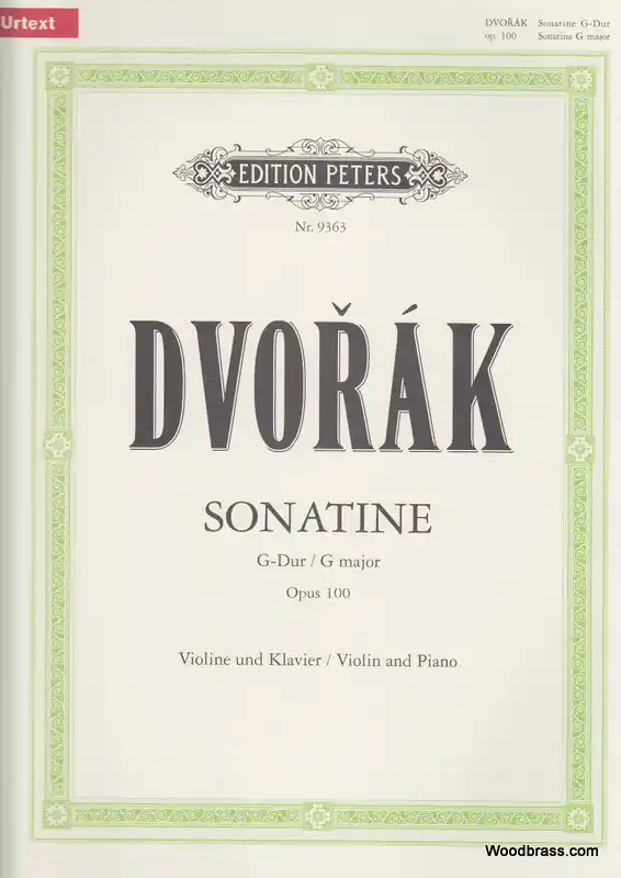 Meistverkauft Edition Peters ANTONIN DVORAK SONATINA IN G OP. 100
