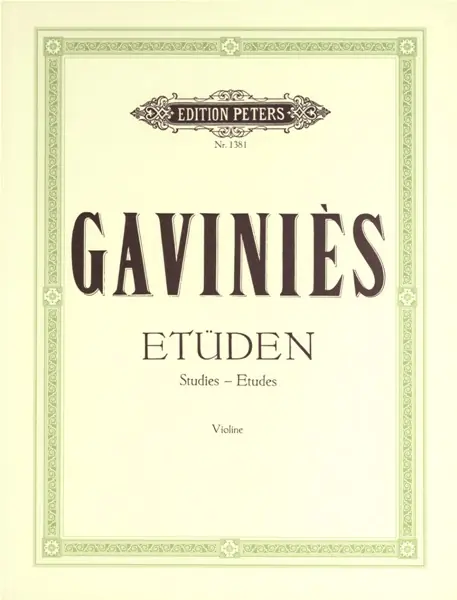 Edition Peters GAVINIES PIERRE - 24 ETUDES 'MATINÉES' - VIOLIN Top-Seller