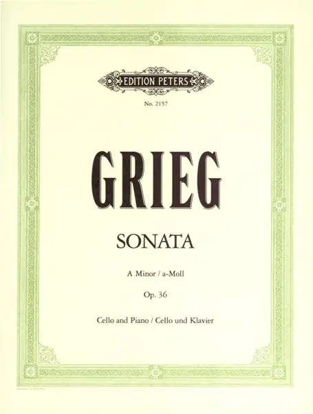 Knallerangebot Edition Peters GRIEG EDVARD - CELLO SONATA IN A MINOR OP.36 - CELLO AND PIANO