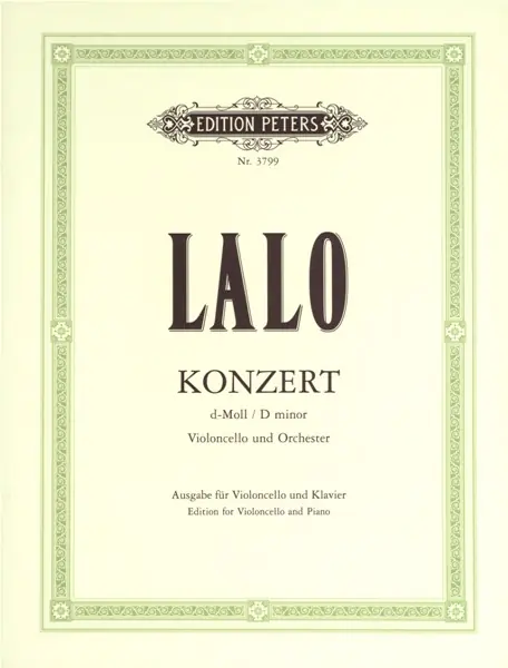 Edition Peters LALO EDOUARD - CONCERTO IN D MINOR - CELLO AND PIANO Sofort Bestellen