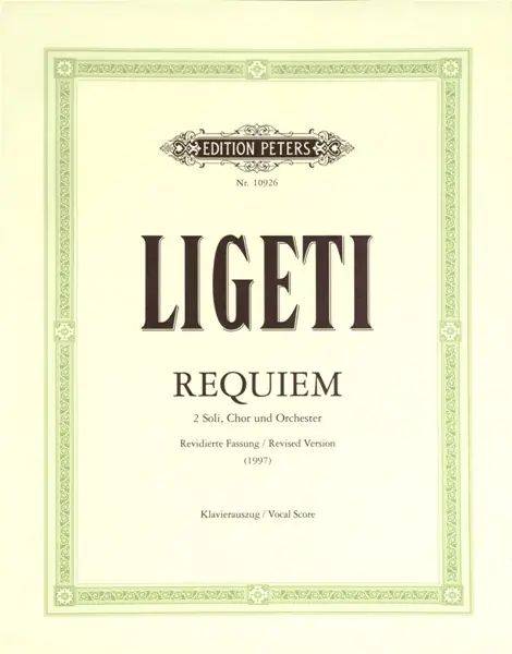 Neuheit Edition Peters LIGETI GYORGY - REQUIEM - MEZZO-SOPRANO VOICE (PER 10 MINIMUM)