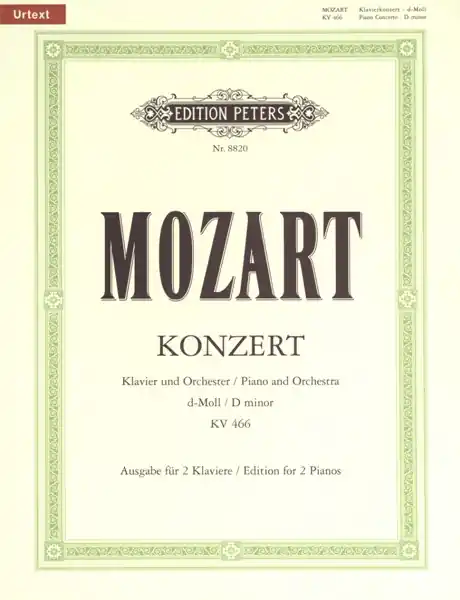 Sofort Bestellen Edition Peters MOZART WOLFGANG AMADEUS - CONCERTO NO.20 IN D MINOR K466 - PIANO 4 HANDS