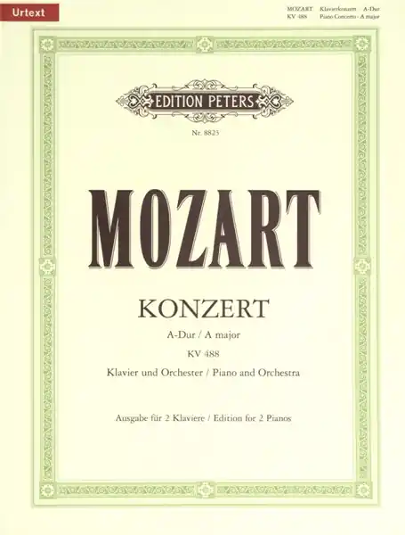 Edition Peters MOZART WOLFGANG AMADEUS - CONCERTO NO.23 IN A K488 - PIANO 4 HANDS Sale