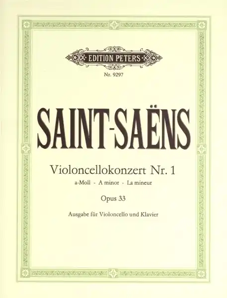 Neuheit Edition Peters SAINT-SAËNS CAMILLE - CONCERTO NO.1 IN A MINOR OP.33 - CELLO AND PIANO