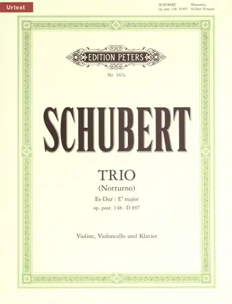 Neu Edition Peters SCHUBERT FRANZ - PIANO TRIO (NOTTURNO) OP.POSTH.148 (D.897) - PIANO TRIOS