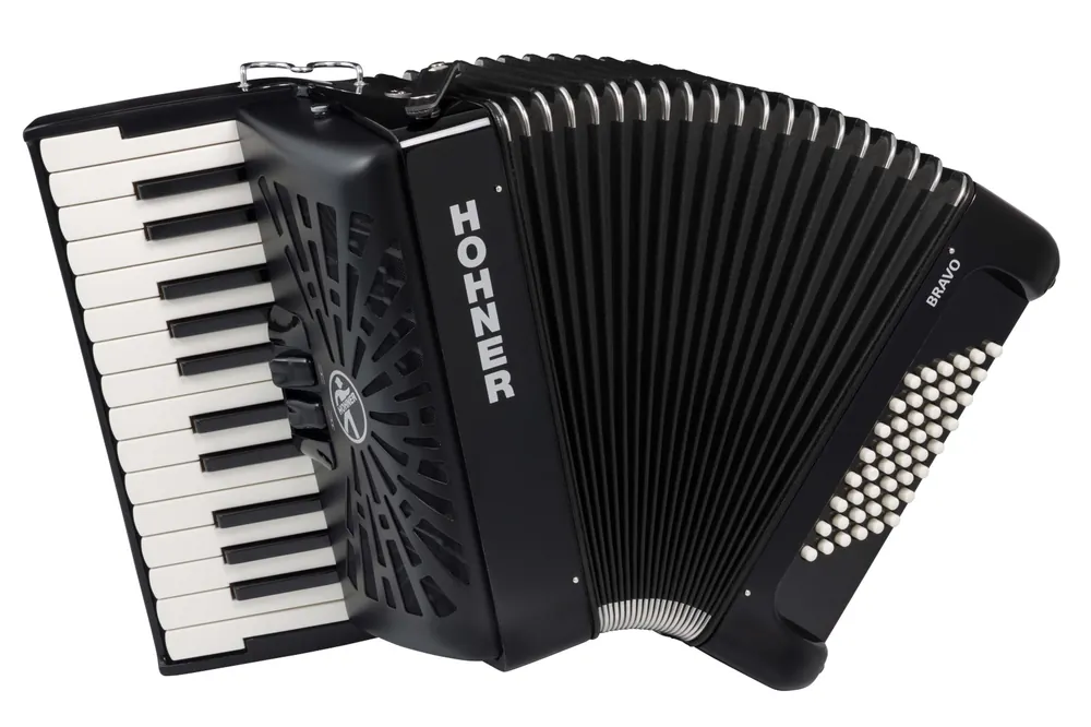 Hohner BRAVO II 48 SCHWARZ Neu Im Sortiment