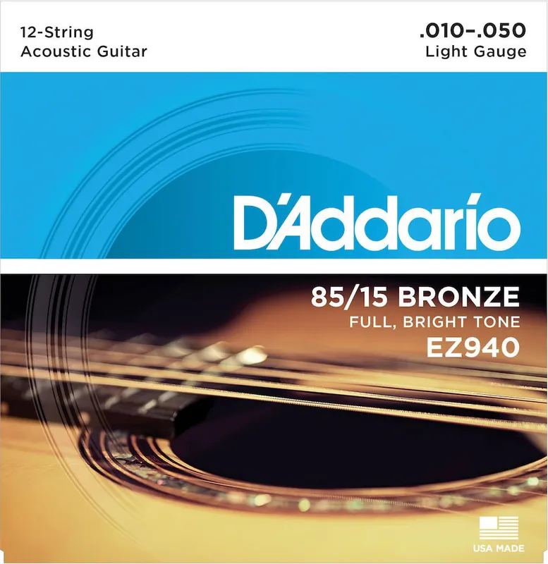 Rabatt D'addario And Co EZ940 85/15 12-STRING BRONZE ACOUSTIC GUITAR STRINGS LIGHT 10-47