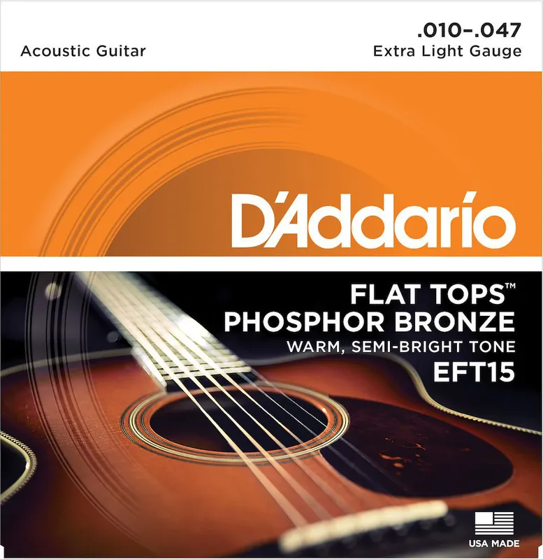 D'addario And Co EFT15 FLAT TOPS PHOSPHOR BRONZE ACOUSTIC GUITAR STRINGS EXTRA LIGHT 10-47 Super-Preis