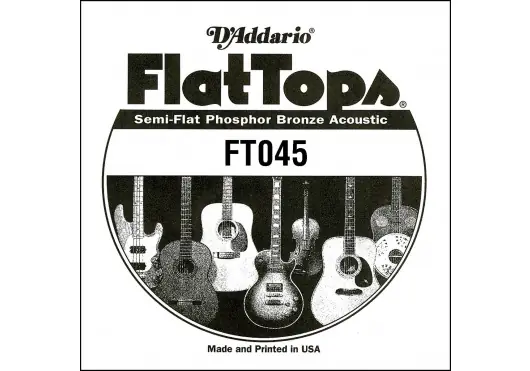 D'addario And Co FT045 SEMI-FLAT PHOSPHOR BRONZE ACOUSTIC GUITAR SINGLE STRING .045 Top-Preis