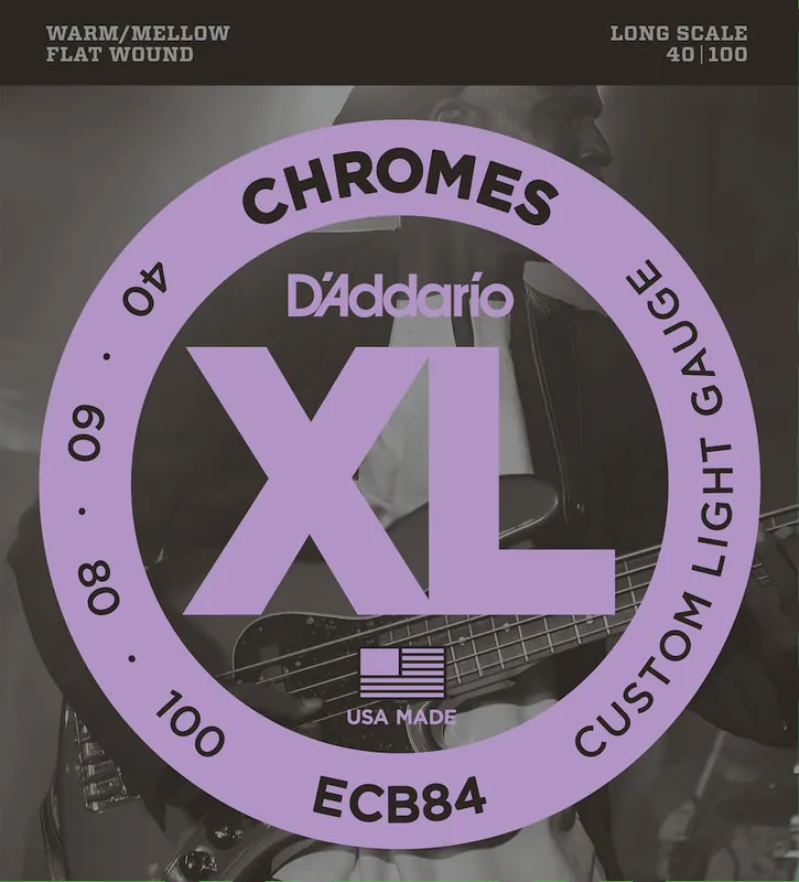 D'addario And Co ECB84 CHROMES BASS GUITAR STRINGS CUSTOM LIGHT 40-100 LONG SCALE Günstig
