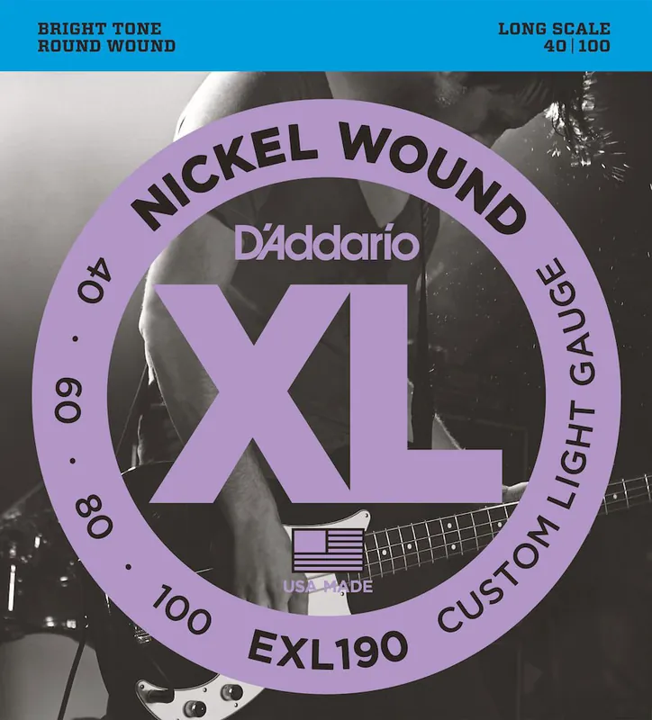 D'addario And Co EXL190 NICKEL WOUND LONG SCALE CUSTOM LIGHT 40-100 Sonderaktion