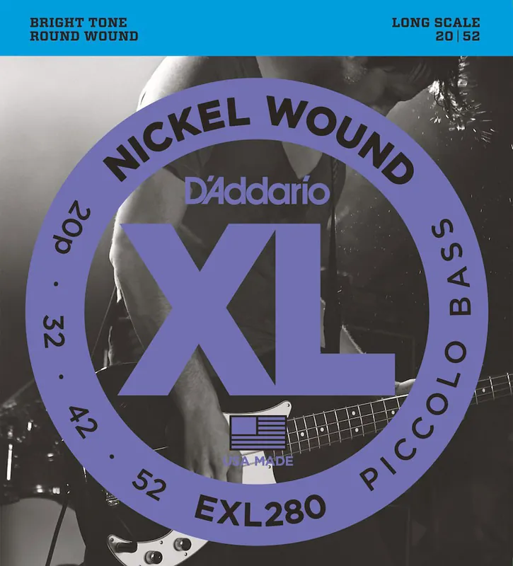 D'addario And Co EXL280 NICKEL WOUND LONG SCALE PICCOLO BASS 20-52 Letzte Chance