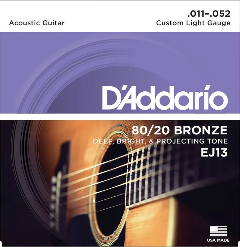 Direktkauf D'addario And Co EJ13 80/20 BRONZE ACOUSTIC GUITAR STRINGS CUSTOM LIGHT 11-52