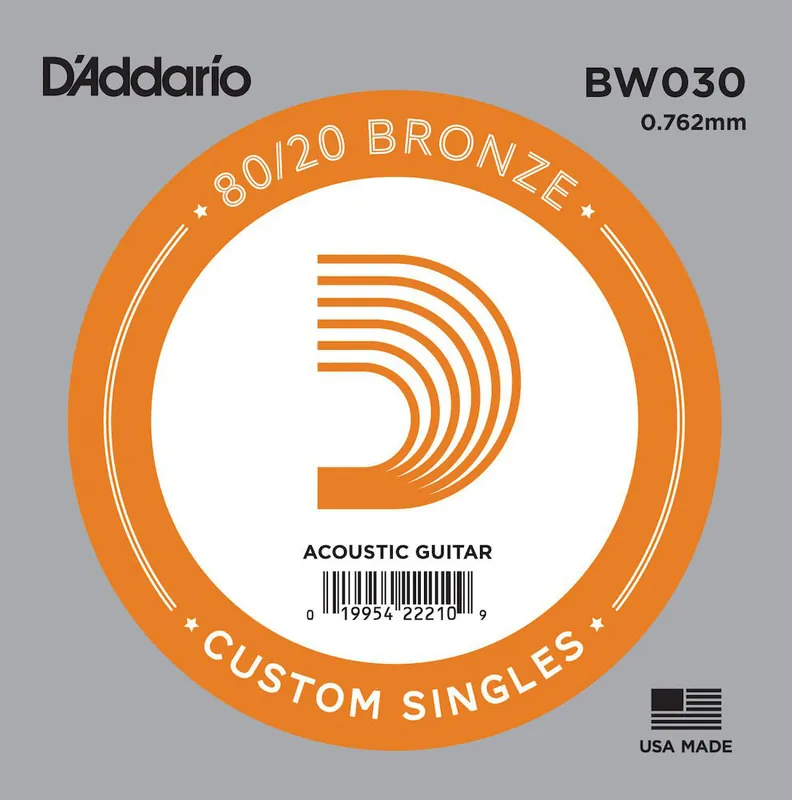 D'addario And Co BW030 BRONZE WOUND ACOUSTIC GUITAR SINGLE STRING .030 Sale