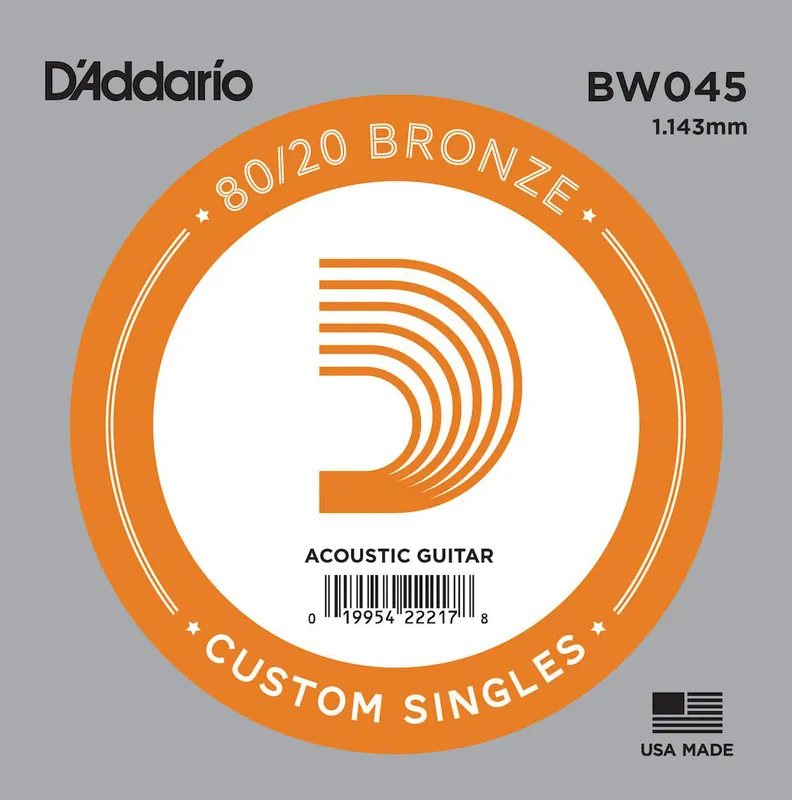 Abverkauf D'addario And Co BW045 BRONZE WOUND ACOUSTIC GUITAR SINGLE STRING .045