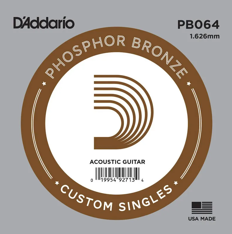 D'addario And Co PB064 PHOSPHOR BRONZE WOUND ACOUSTIC GUITAR SINGLE STRING .064 Sonderaktion