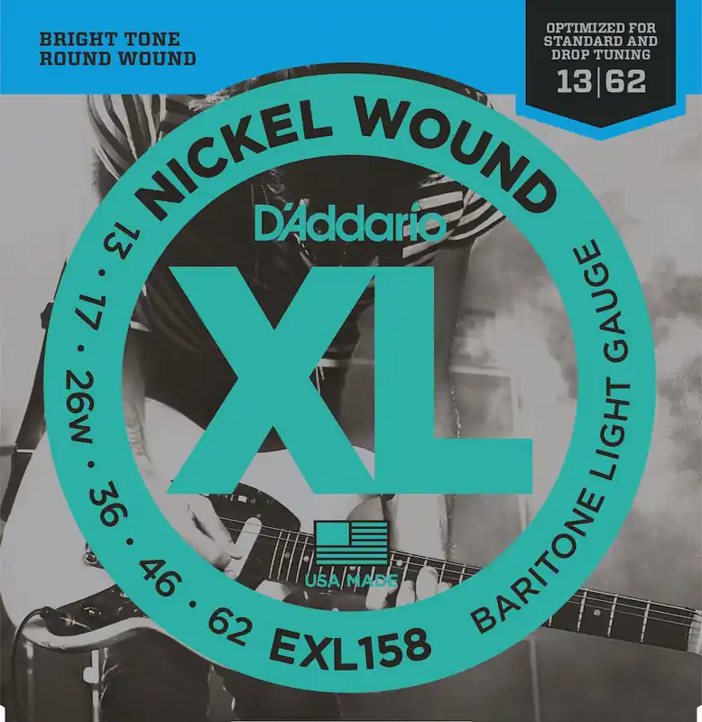 D'addario And Co EXL158 NICKEL WOUND ELECTRIC GUITAR STRINGS BARITONE LIGHT 13-62 Ausverkauf