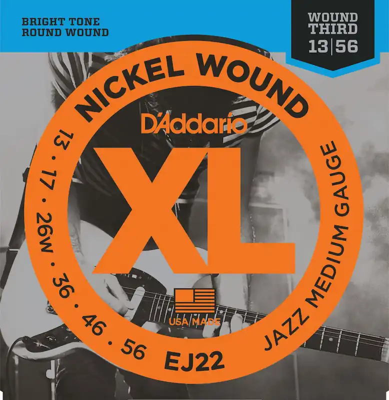 Zertifiziert D'addario And Co EJ22 NICKEL WOUND ELECTRIC GUITAR STRINGS JAZZ MEDIUM 13-56