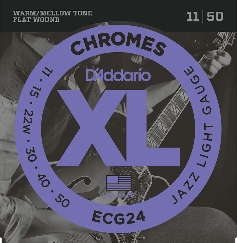 D'addario And Co ECG24 CHROMES FLAT WOUND ELECTRIC GUITAR STRINGS JAZZ LIGHT 11-50 Garantierte Lieferung