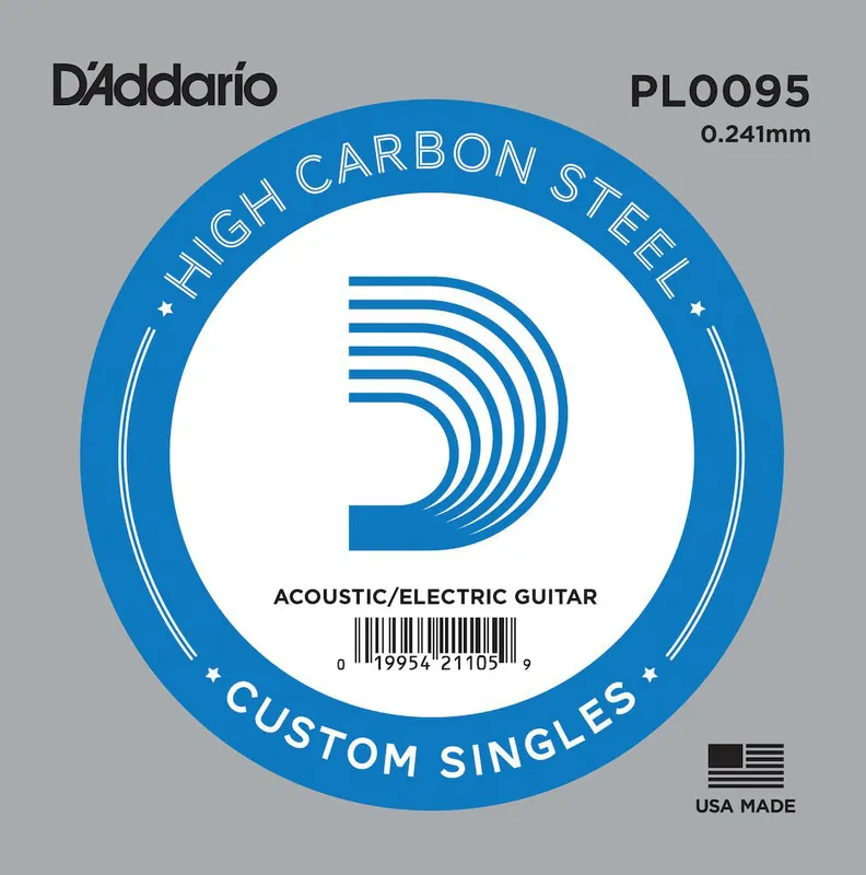 D'addario And Co PL0095 PLAIN STEEL GUITAR SINGLE STRING .0095 Abverkauf