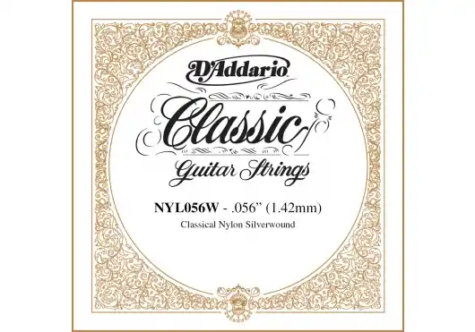 Letzte Chance D'addario And Co NYL056W SILVER-PLATED COPPER CLASSICAL SINGLE STRING .056