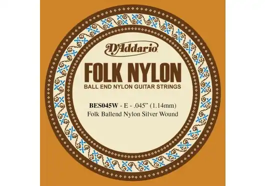 D'addario And Co BES045W FOLK NYLON GUITAR SINGLE STRING SILVER WOUND BALL END .045 Heißes Angebot