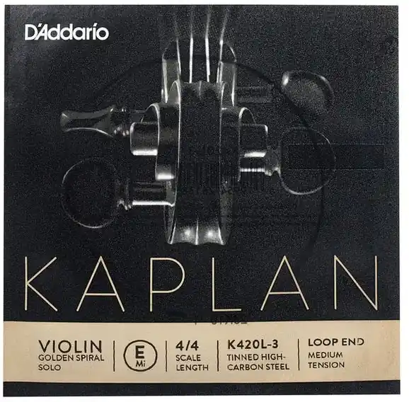Markenware D'addario And Co 4/4 KAPLAN GOLDEN SPIRAL SOLO LOOP END VIOLIN SINGLE E STRING SCALE MEDIUM TENSION