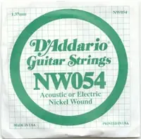 D'addario And Co NW054 NICKEL WOUND ELECTRIC GUITAR SINGLE STRING .054 Echt