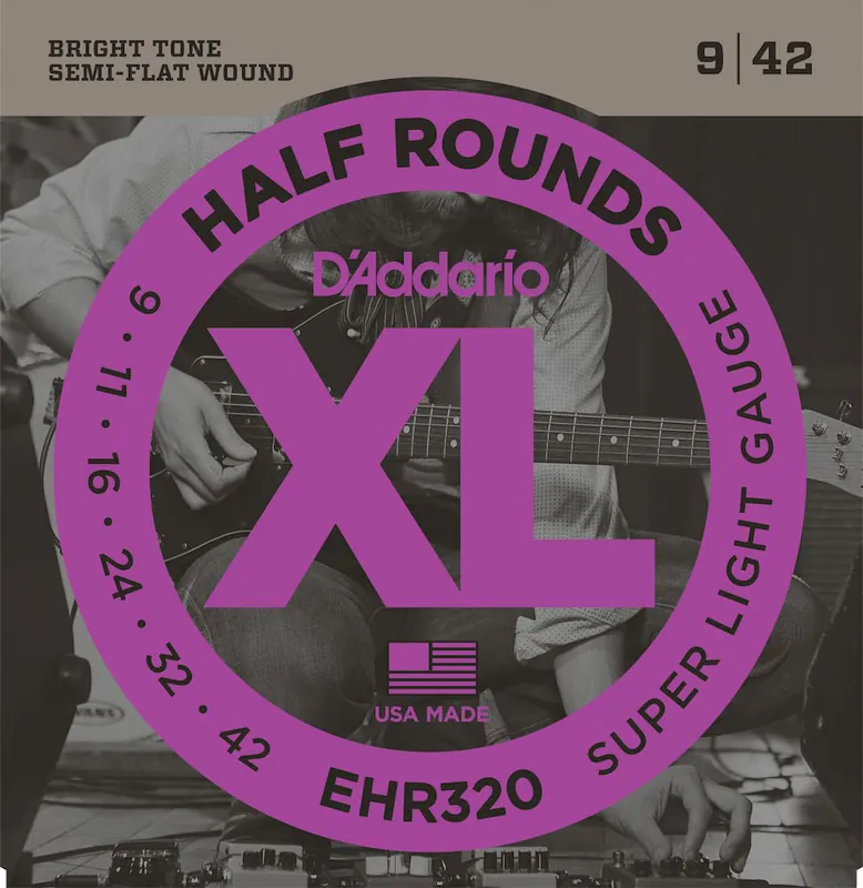 D'addario And Co EHR320 HALF ROUND ELECTRIC GUITAR STRINGS SUPER LIGHT 9-42 Nur Für Kurze Zeit