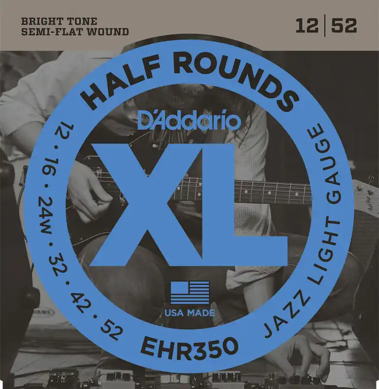 Meistverkauft D'addario And Co EHR350 HALF ROUND ELECTRIC GUITAR STRINGS JAZZ LIGHT 12-52