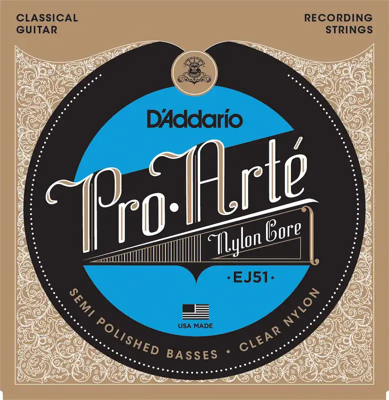 D'addario And Co EJ51 PRO-ARTE CLASSICAL GUITAR STRINGS WITH POLISHED BASSES HARD TENSION Gratis Versand