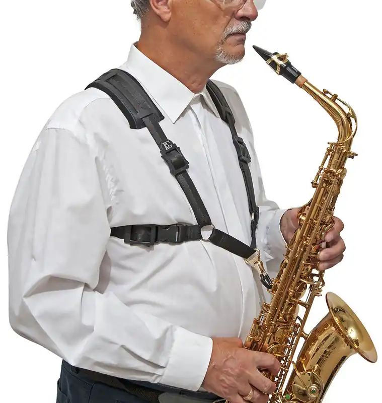 Abverkauf BG France S40CMSH - SAXOPHON HARNESS ALTO / TENOR / BARITONE CONFORT (METAL SNAP HOOK)
